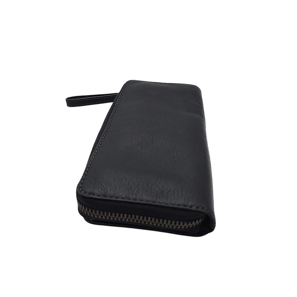 Fossil Madison Zip Clutch Black Leather Wristlet SWL2228001 Purse $100 MSRP - Picture 6 of 13